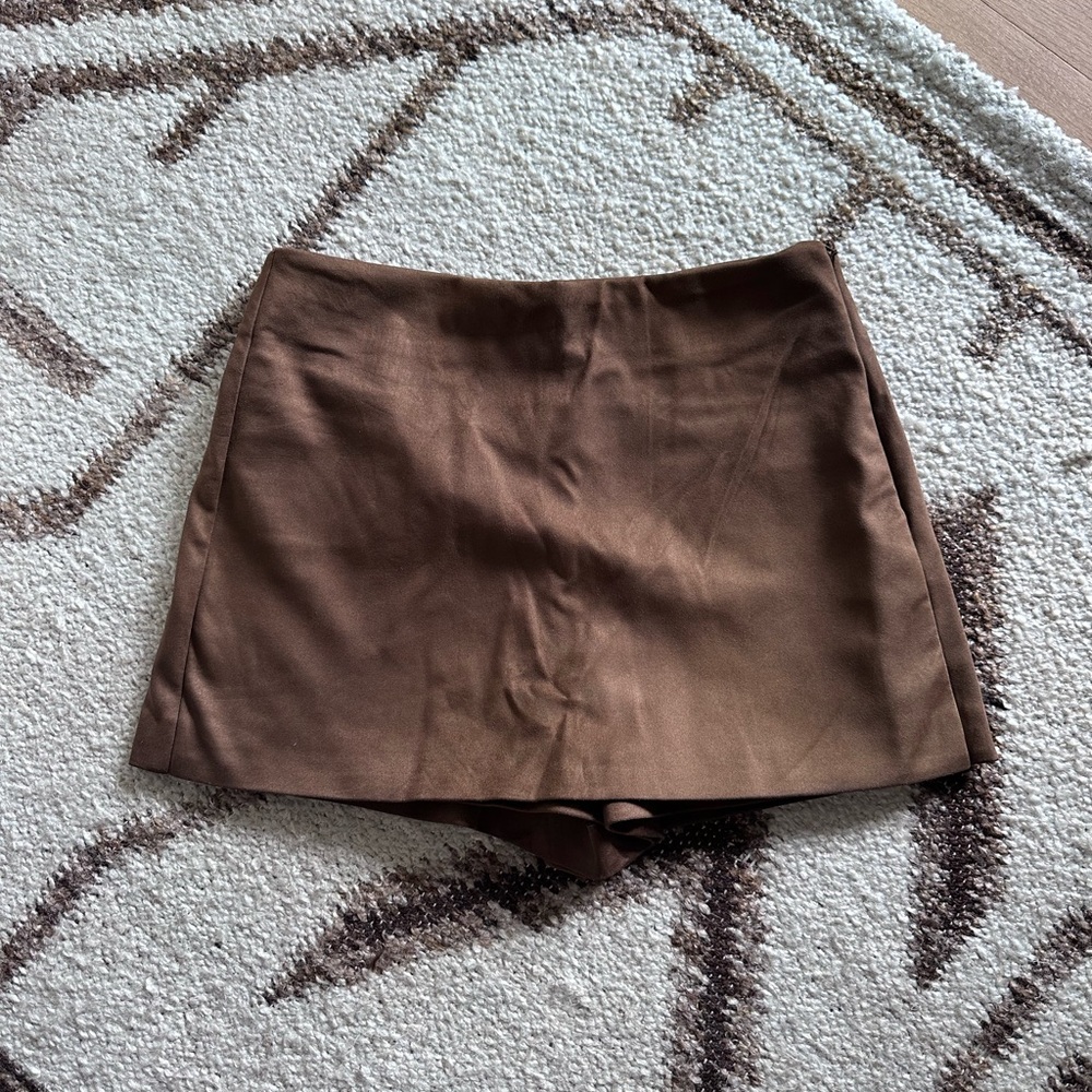 Zara faux suede mini skort